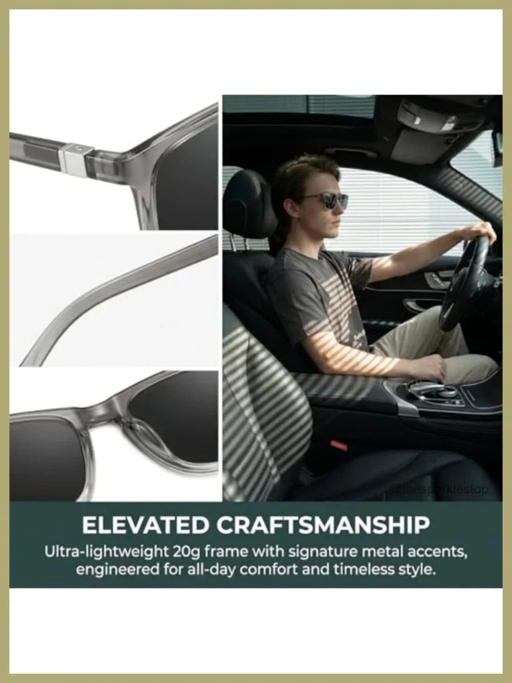 UV400 Polarized Square Sunglasses HD Lens for Driving Fishing
